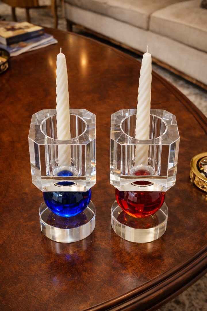 Orbital Crystal Candle Holder Set