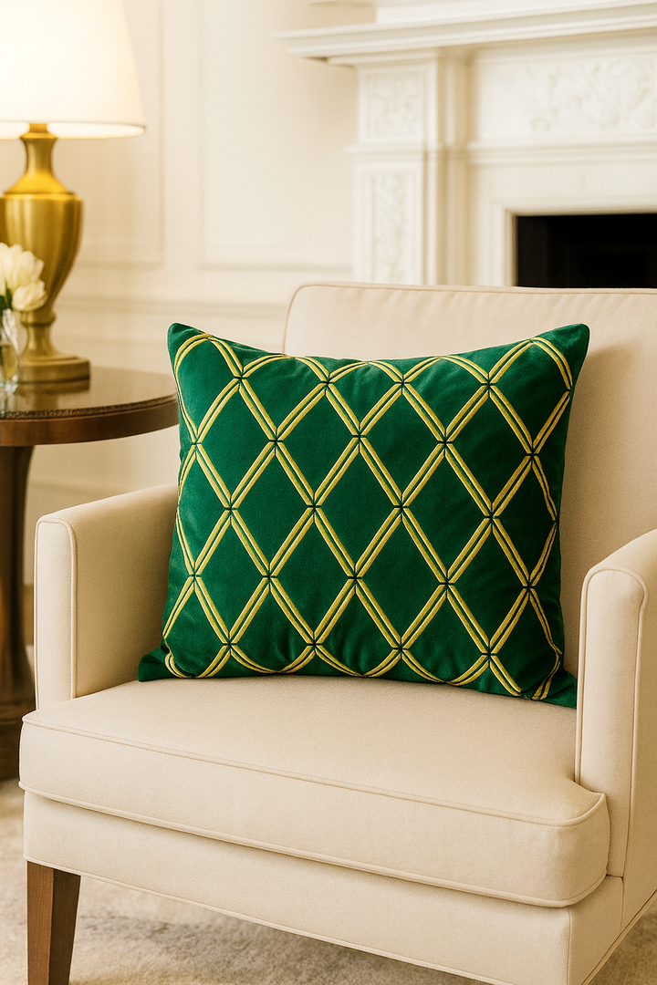 Royale Trellis Velvet Cushion Cover