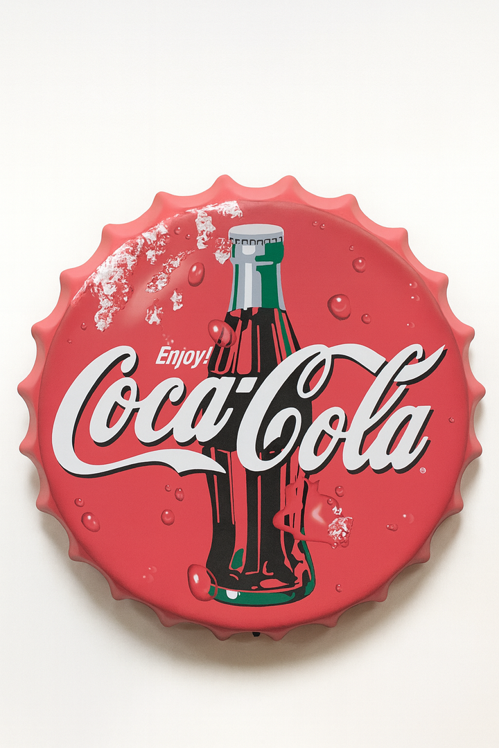 Coca Cola Red Metal Bottle Cap Wall Decor