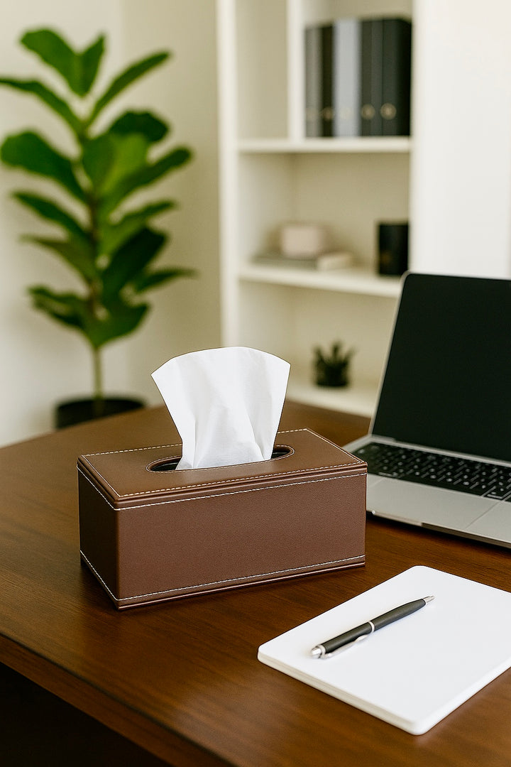Averra Leather Tissue Holder