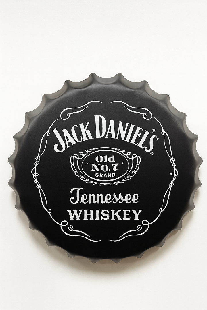 Jack Classic Black Metal Bottle Cap Wall Decor