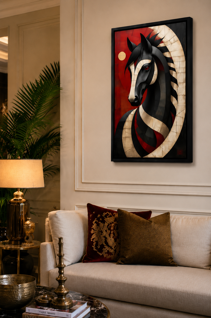 Crimson Stallion Wall Art