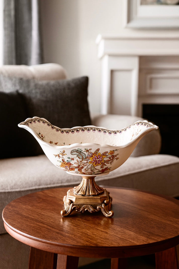 Maison d‚ÄôOr Ornate Ceramic Centerpiece Bowl