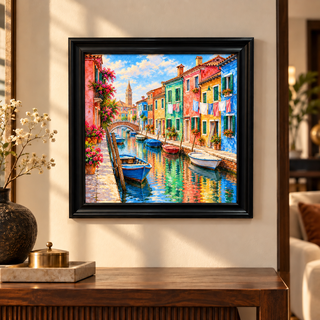 Burano Island Colorful Houses Wall Art