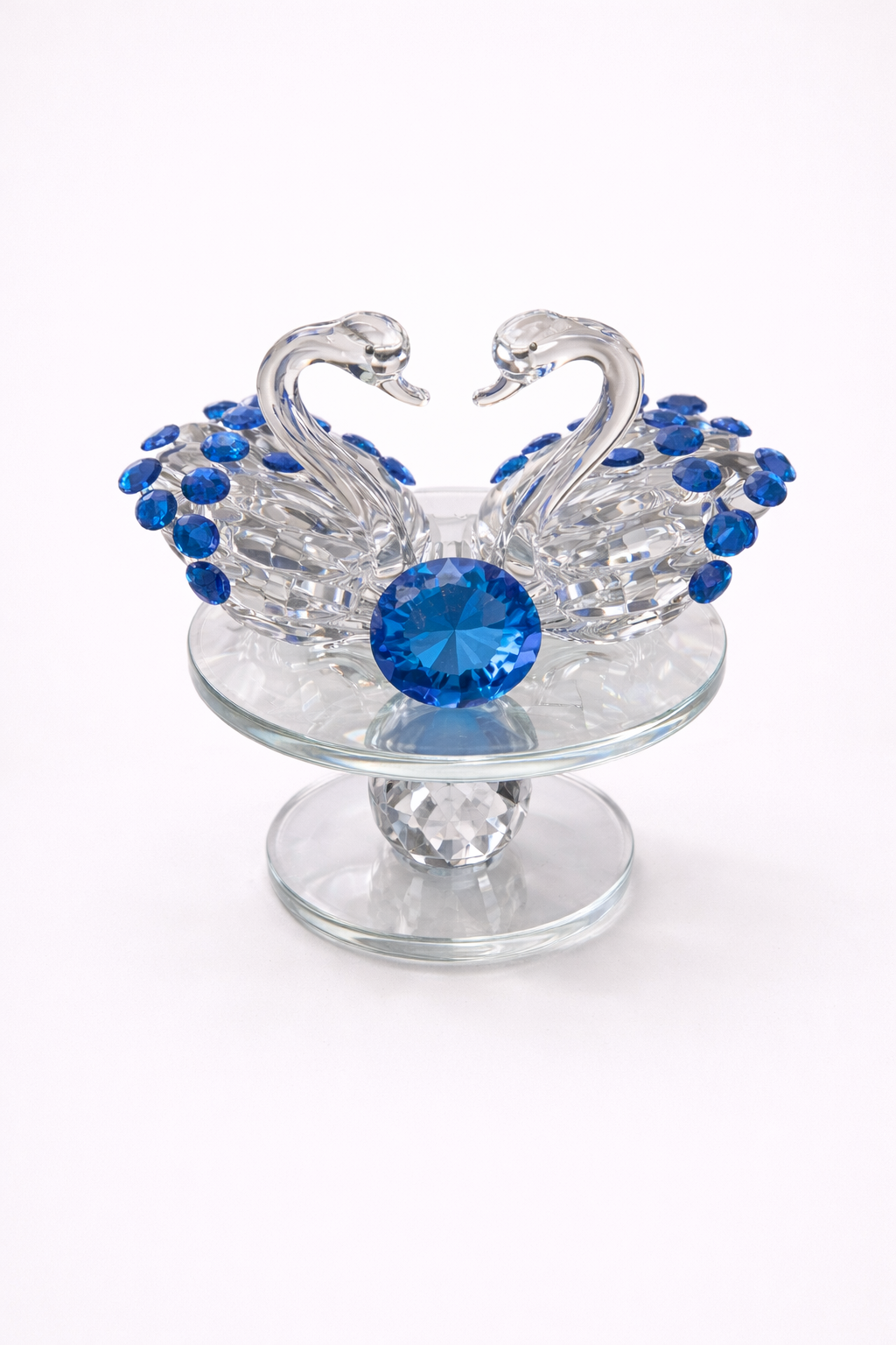 Crystal Blue Swan Centrepiece Decor