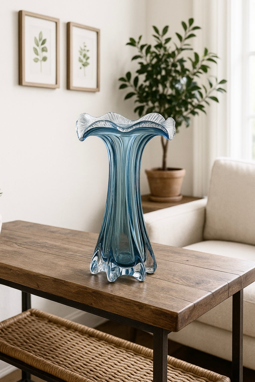 Marina Crest Glass Vase
