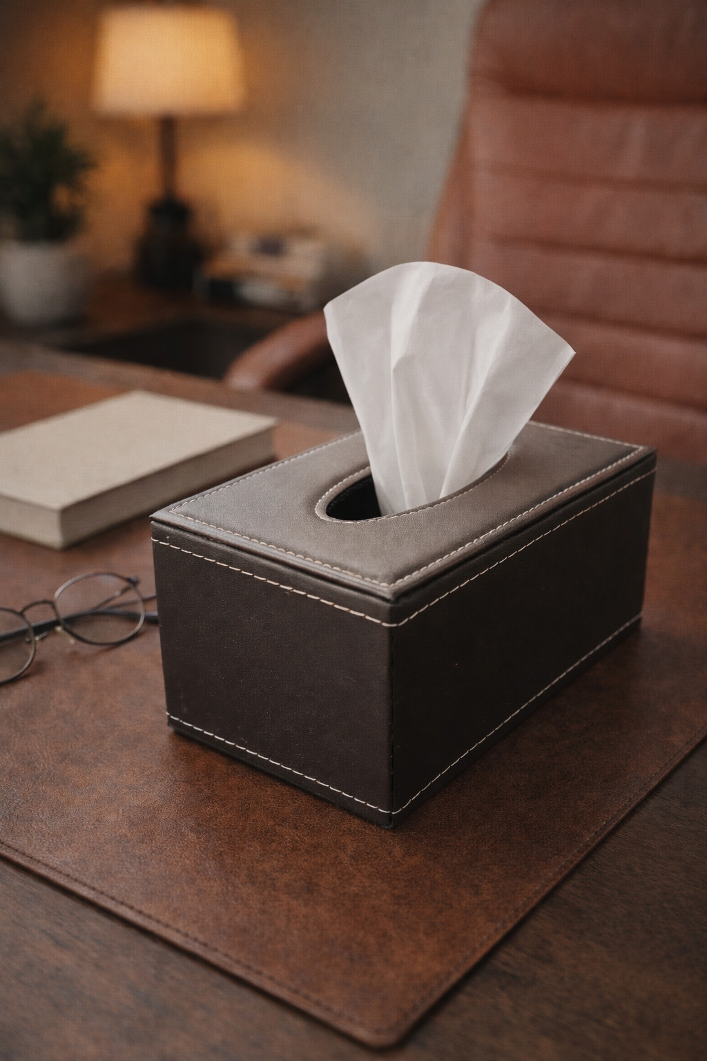 Averra Leather Tissue Holder