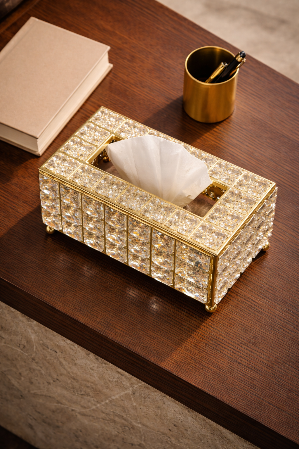 Golden Prism Tissue Box