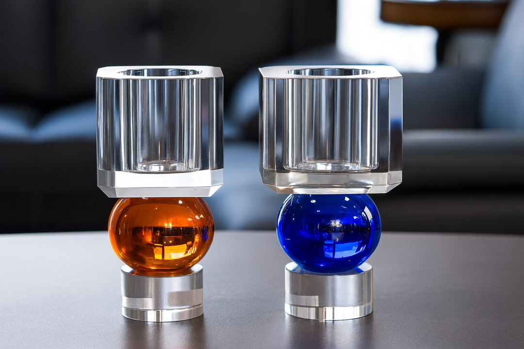 Orbital Crystal Candle Holder Set