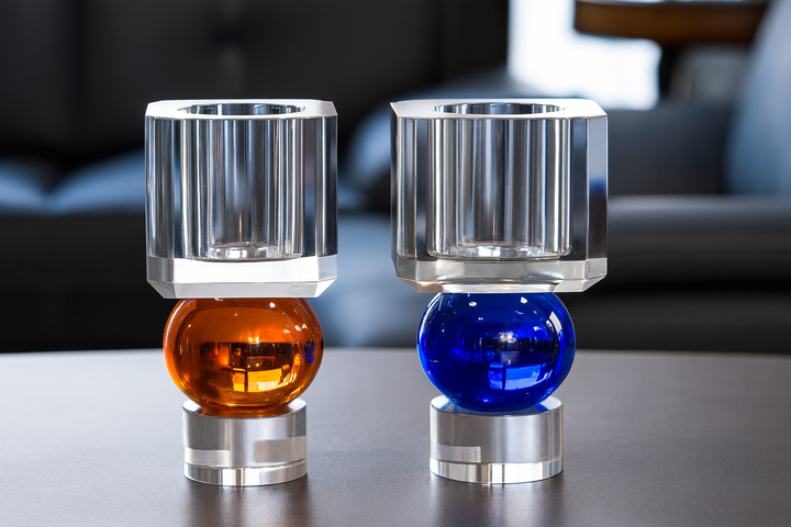 Orbital Crystal Candle Holder Set