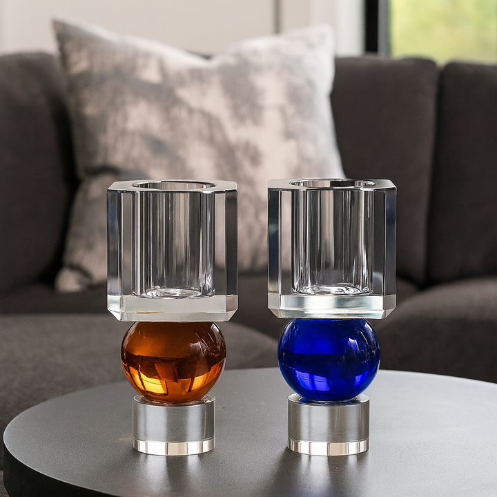 Orbital Crystal Candle Holder Set
