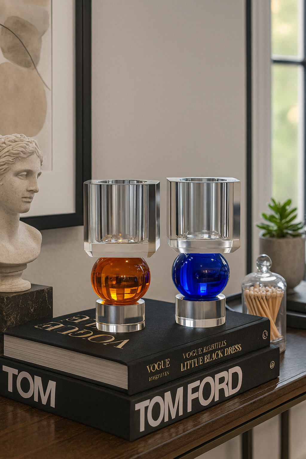 Orbital Crystal Candle Holder Set