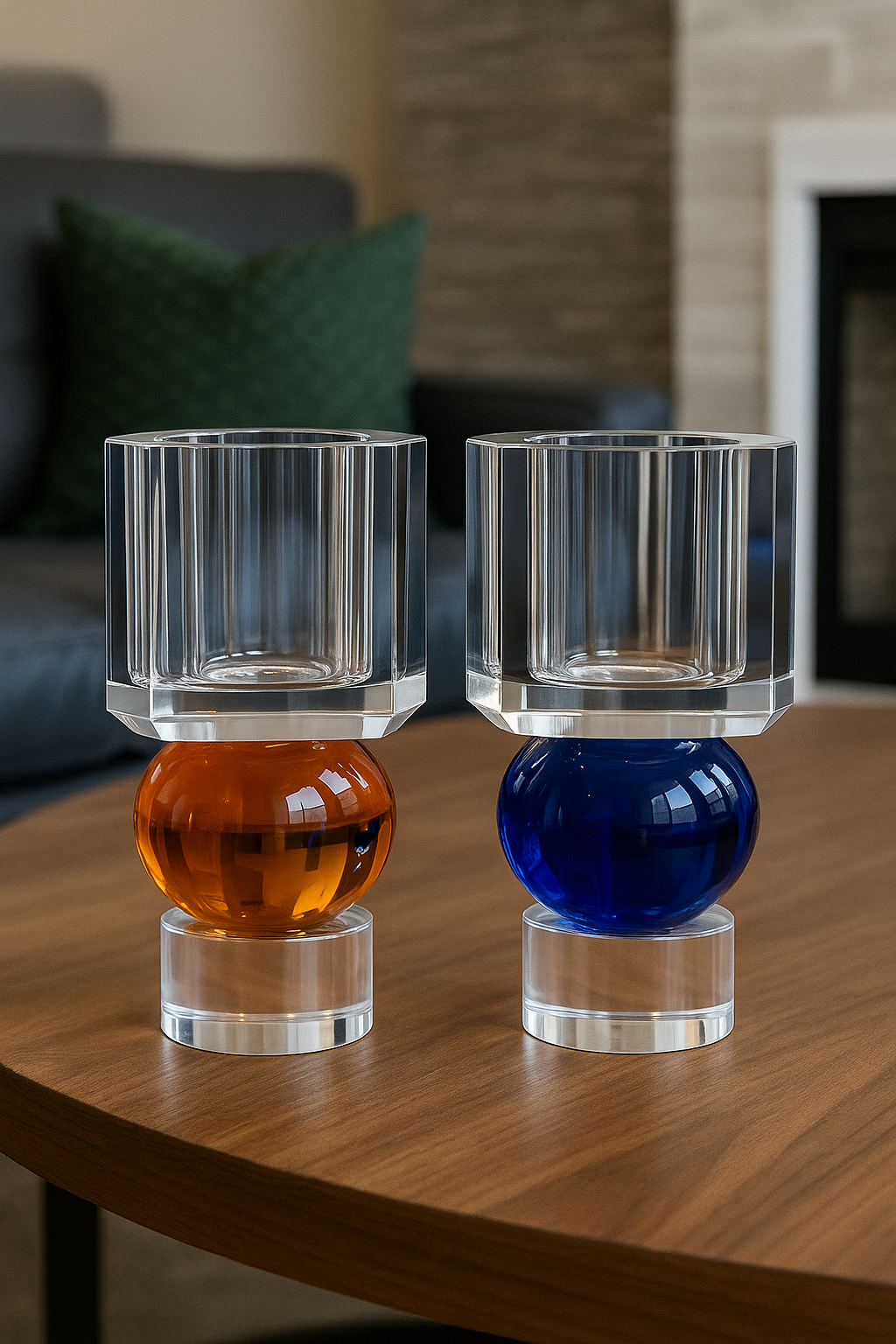 Orbital Crystal Candle Holder Set
