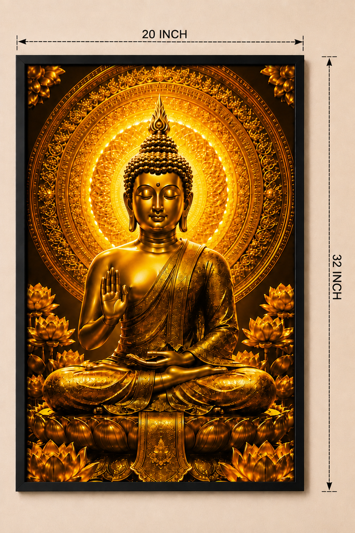 Golden Buddha Serenity Wall Art