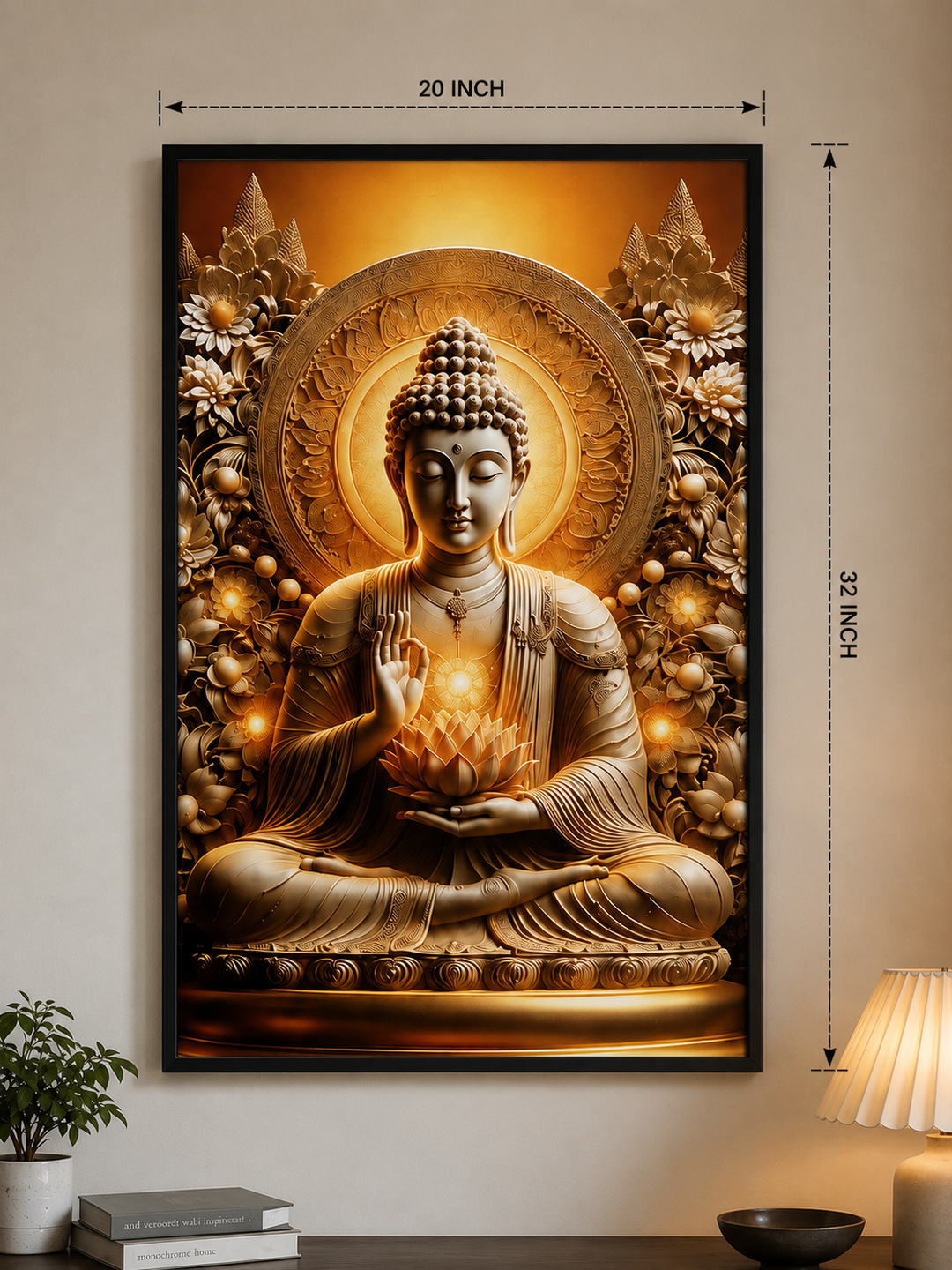 Luminous Lotus Buddha Canvas Wall Art