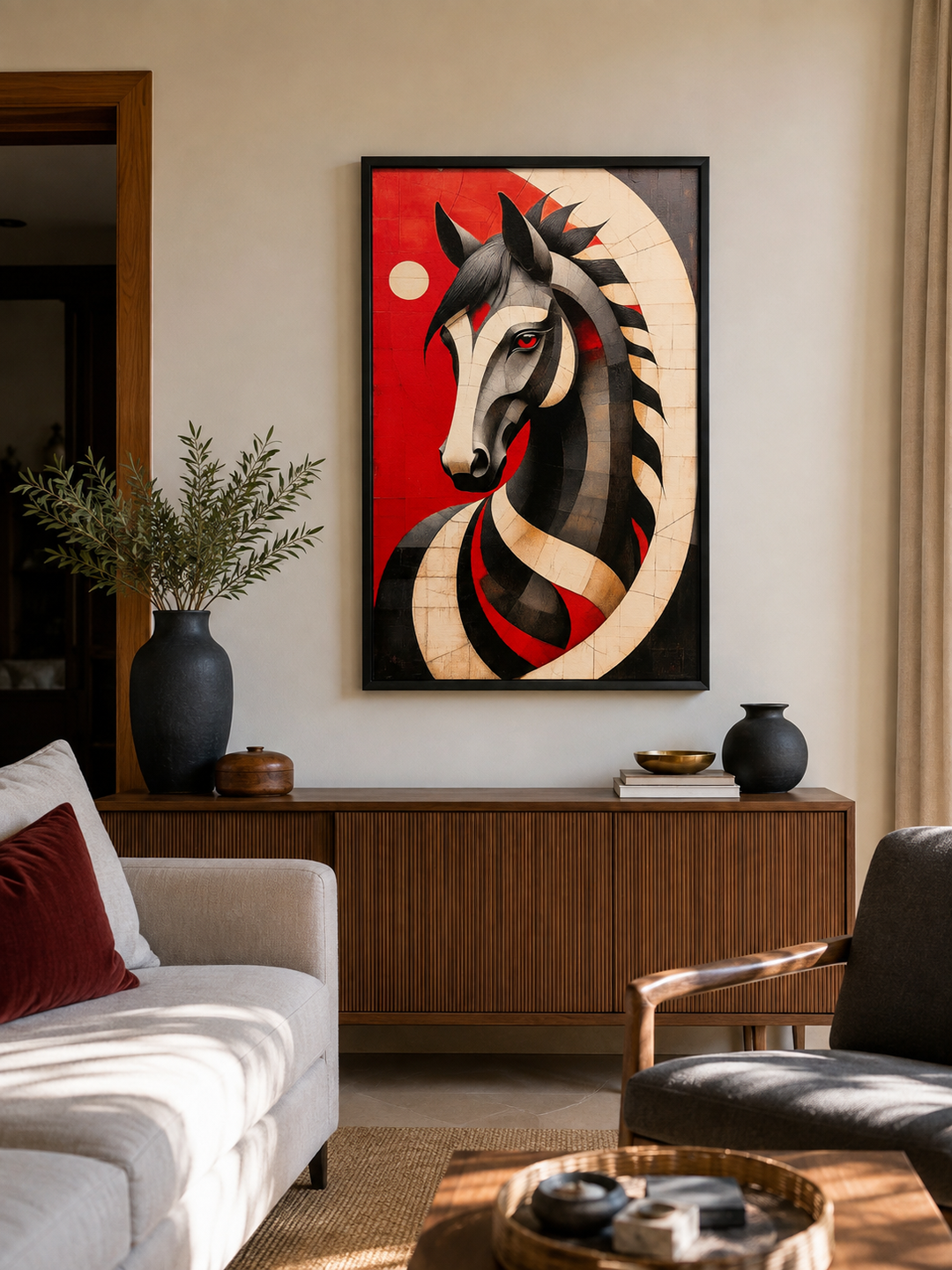 Crimson Stallion Wall Art