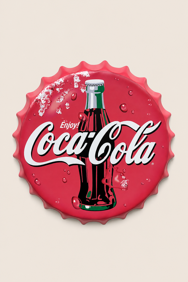Coca Cola Red Metal Bottle Cap Wall Decor