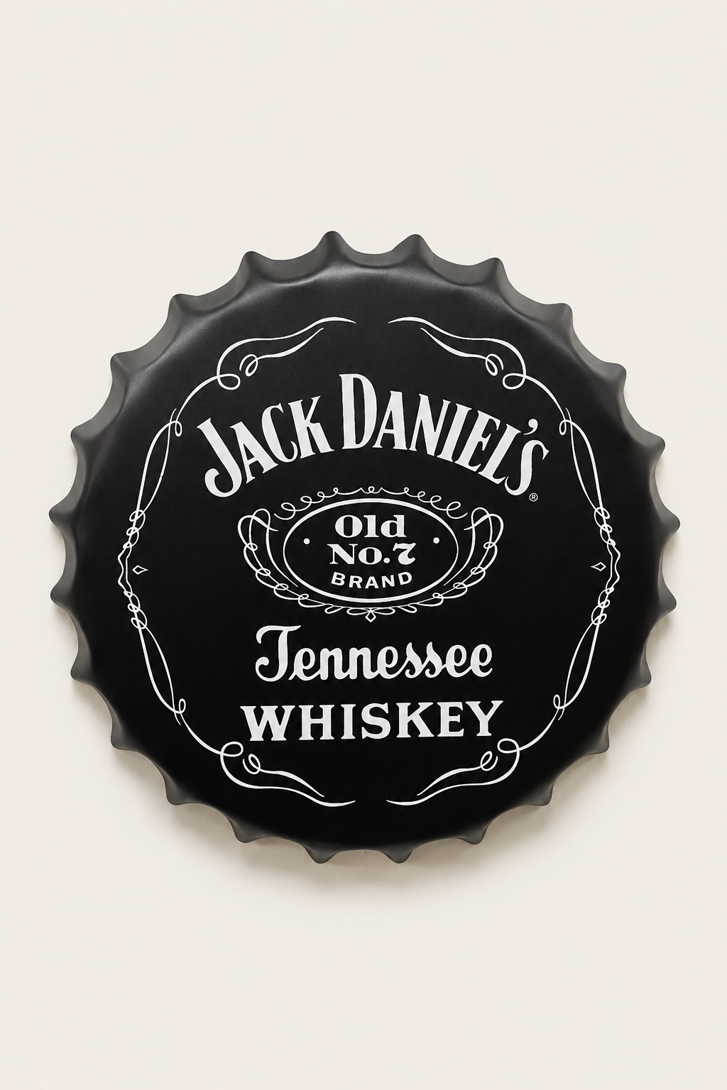 Jack Classic Black Metal Bottle Cap Wall Decor