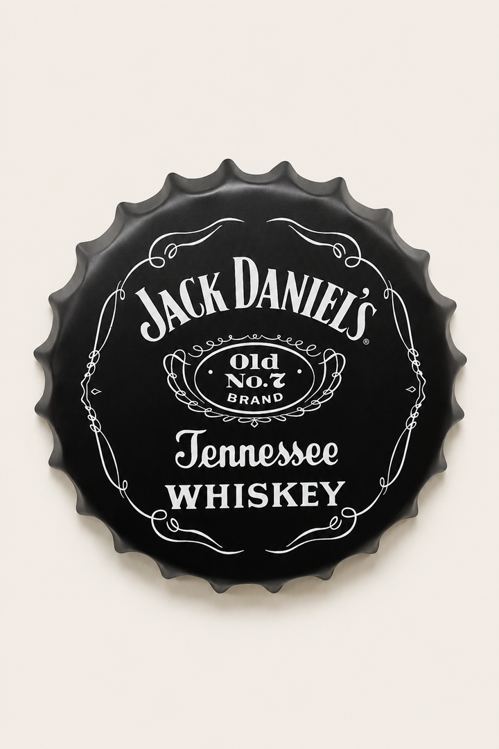 Jack Classic Black Metal Bottle Cap Wall Decor