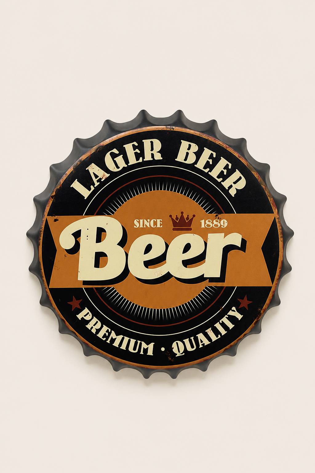 Lager Beer Metal Bottle Cap Wall Decor