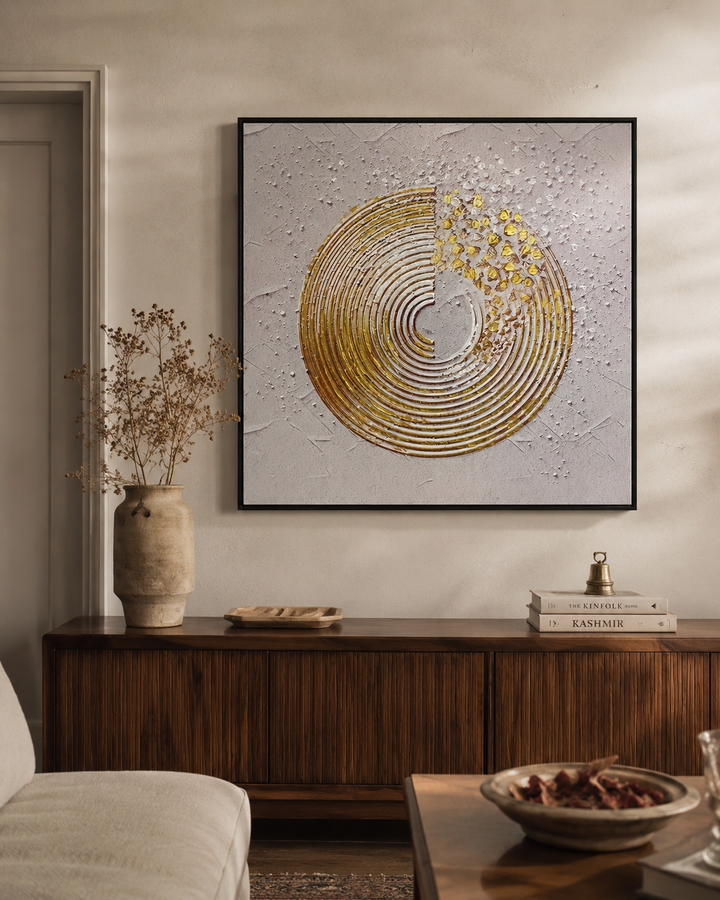Golden Orbit Canvas Wall Art