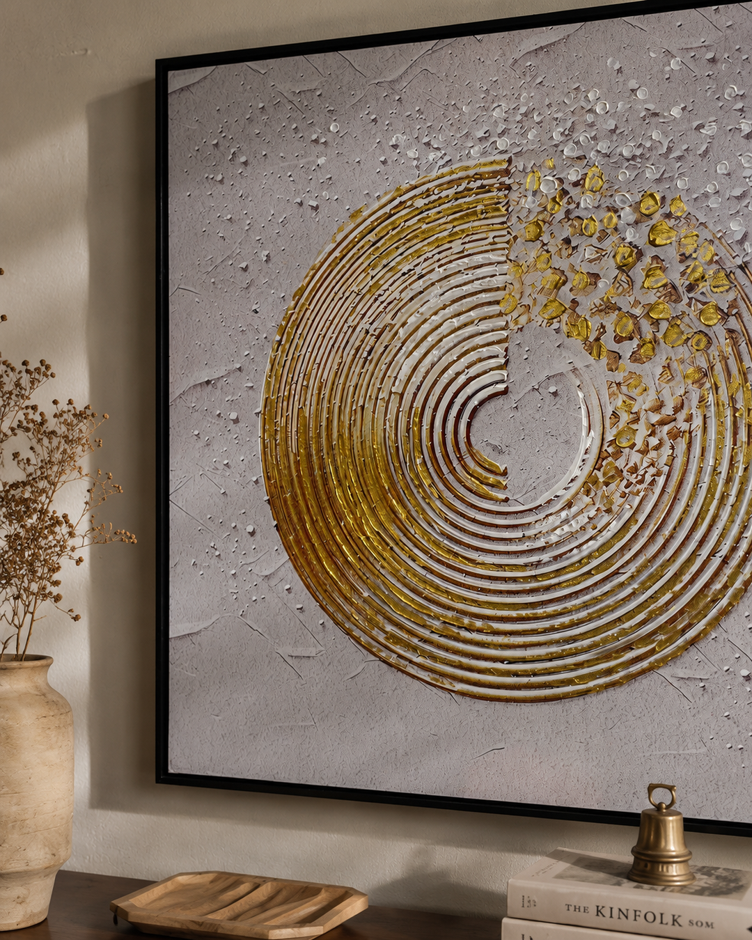 Golden Orbit Canvas Wall Art