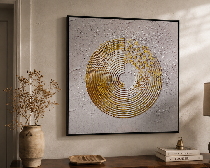 Golden Orbit Canvas Wall Art