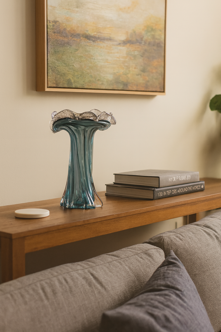 Marina Crest Glass Vase