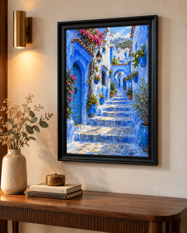 Chefchaouen Blue City Alley Wall Art