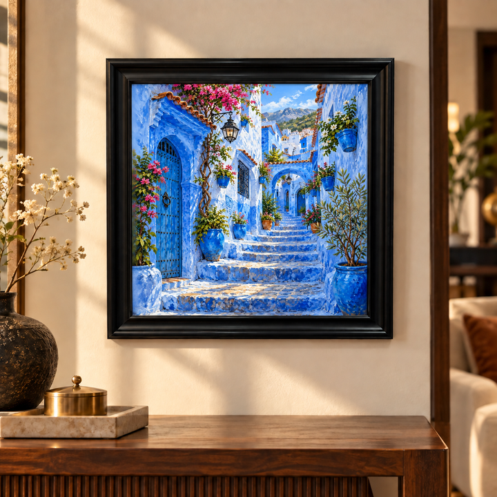 Chefchaouen Blue City Alley Wall Art