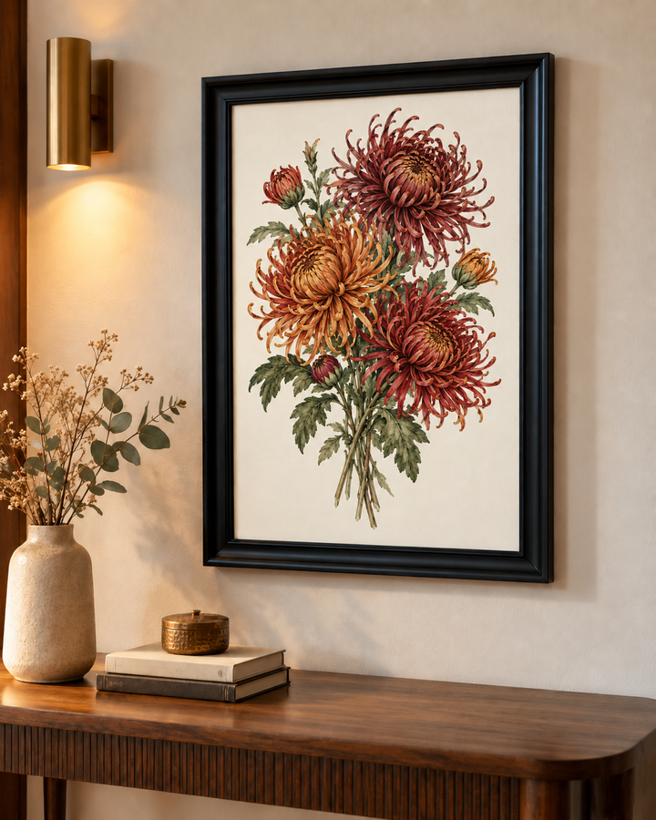 Chrysanthemum Bouquet Wall Art
