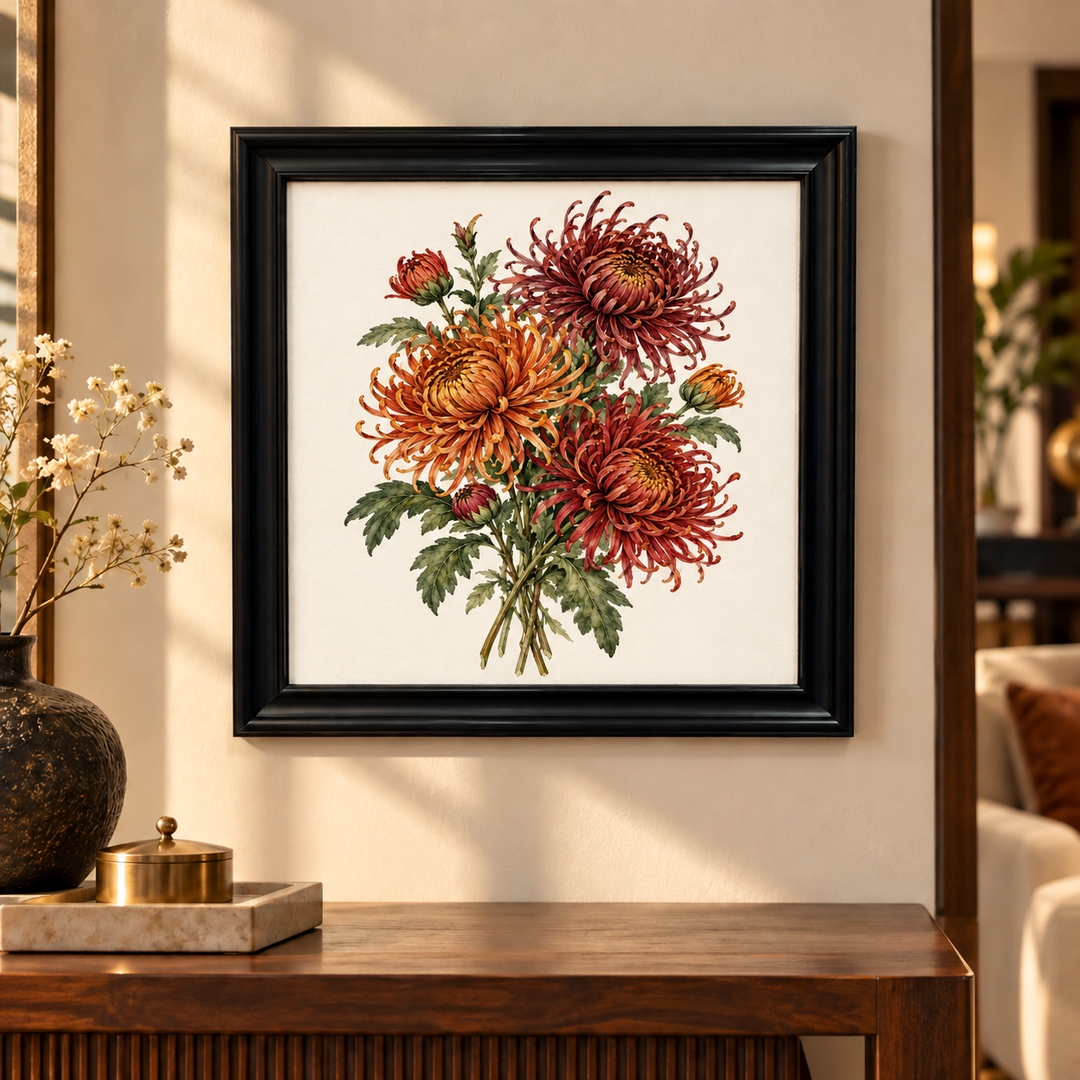 Chrysanthemum Bouquet Wall Art