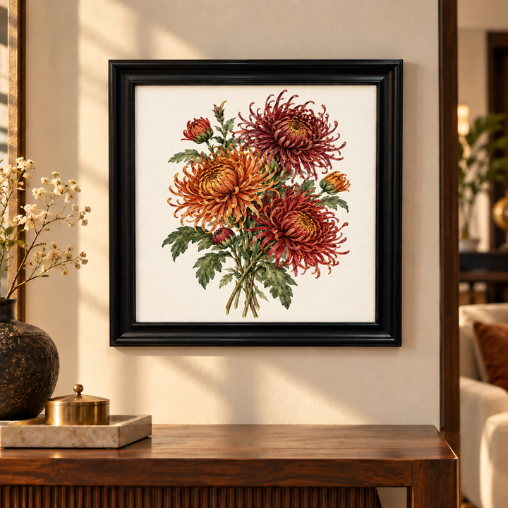 Chrysanthemum Bouquet Wall Art