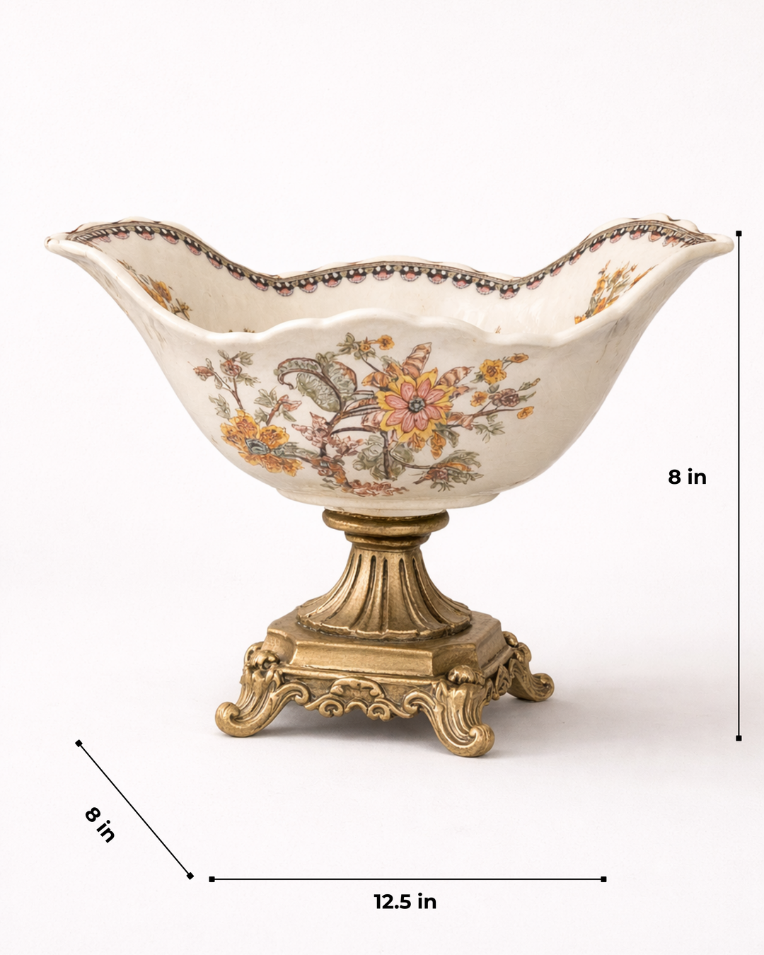 Maison d'Or Ornate Ceramic Centerpiece Bowl