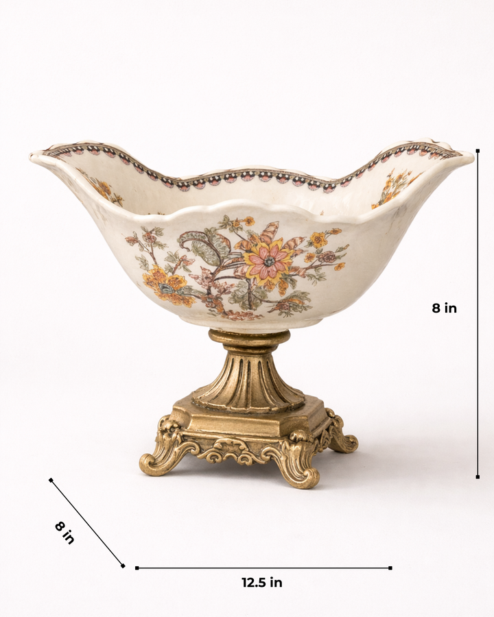 Maison d'Or Ornate Ceramic Centerpiece Bowl