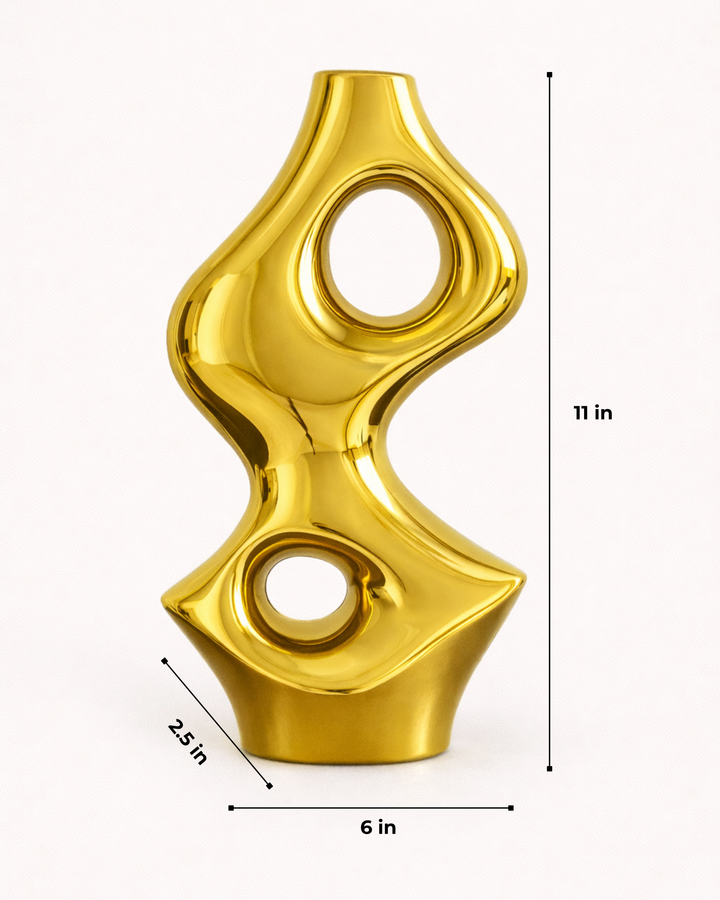 Orion Abstract Gold Ceramic Vase