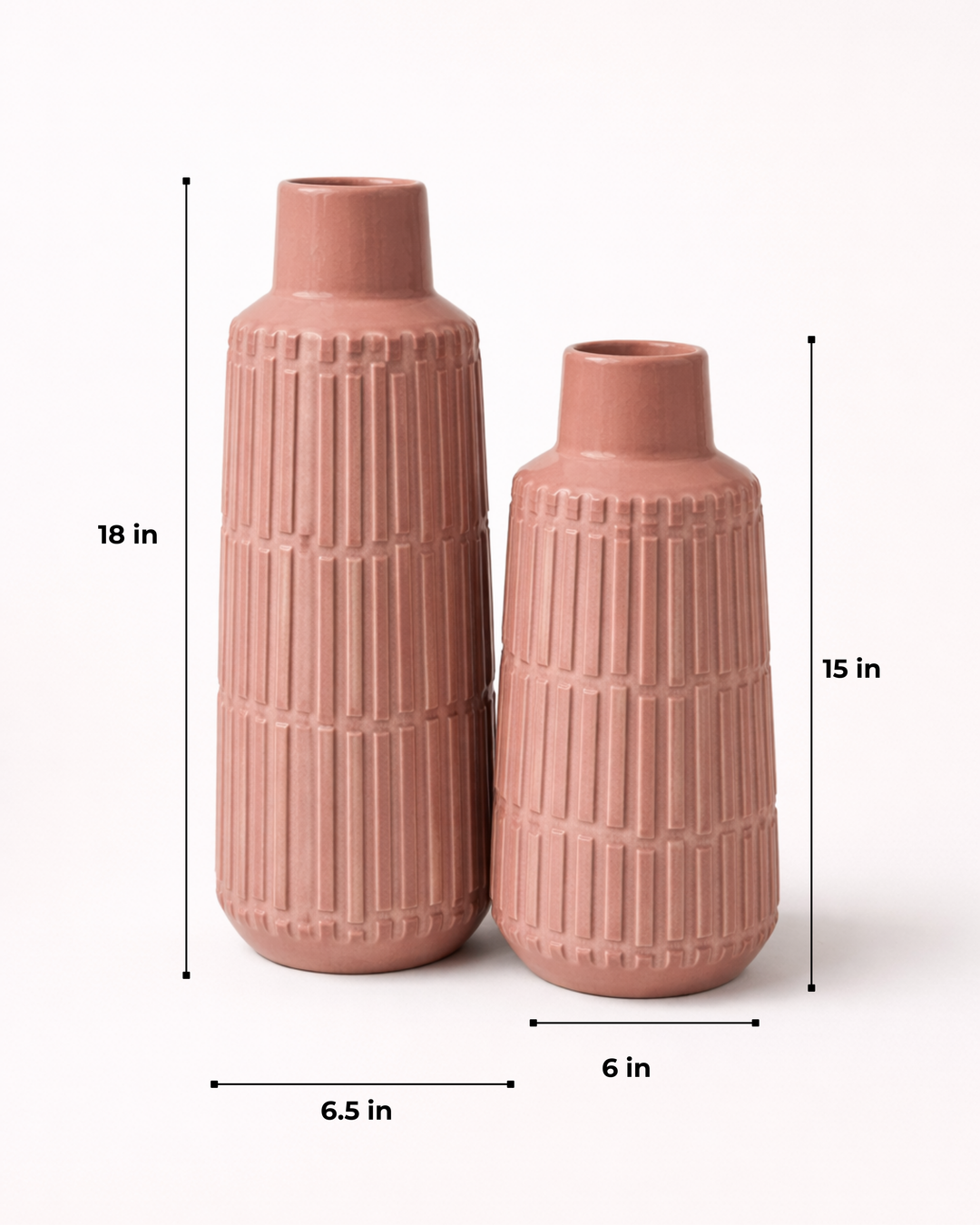 Rose Pillar Vase Set