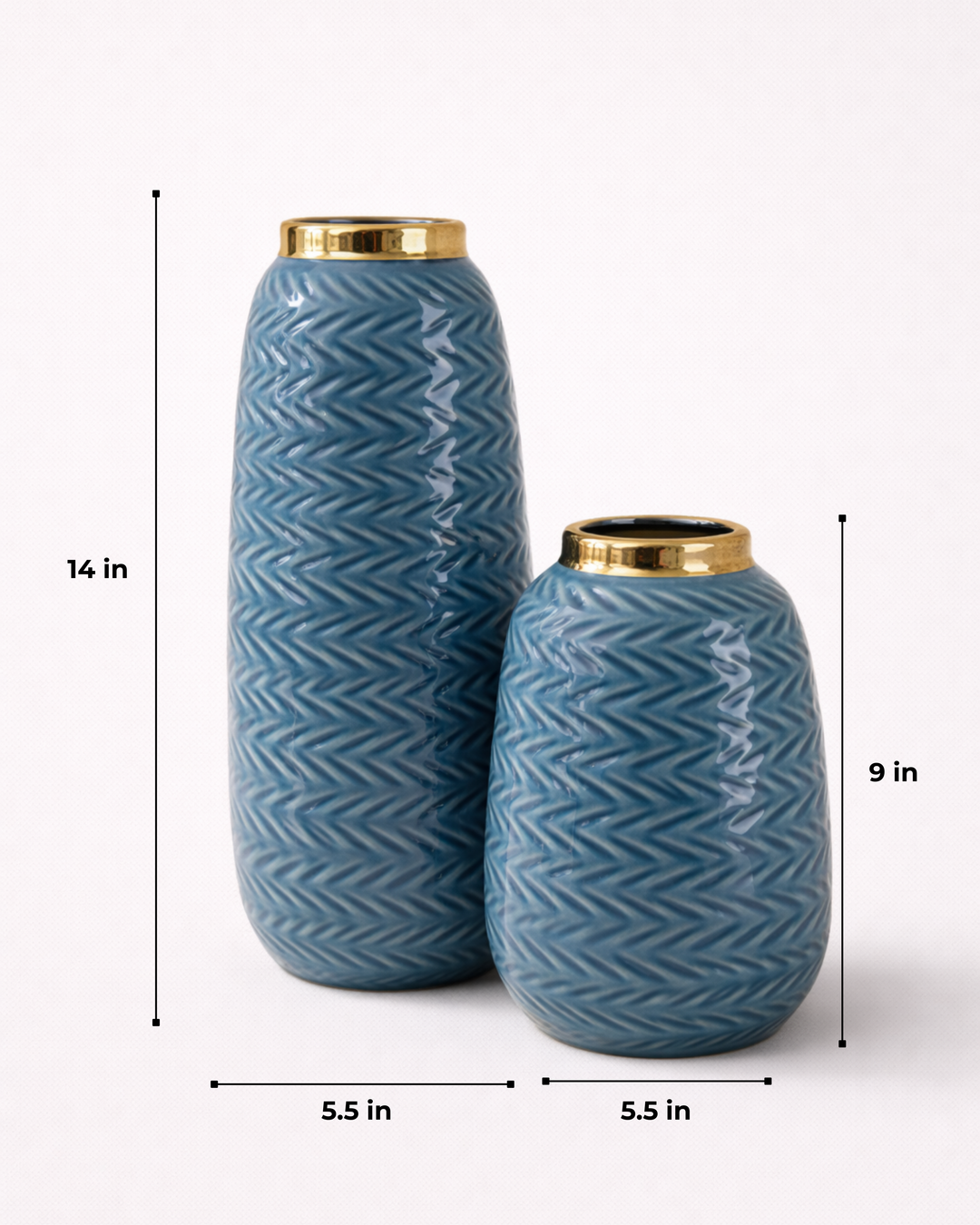 Bluewave Elegance Duo Vase Set