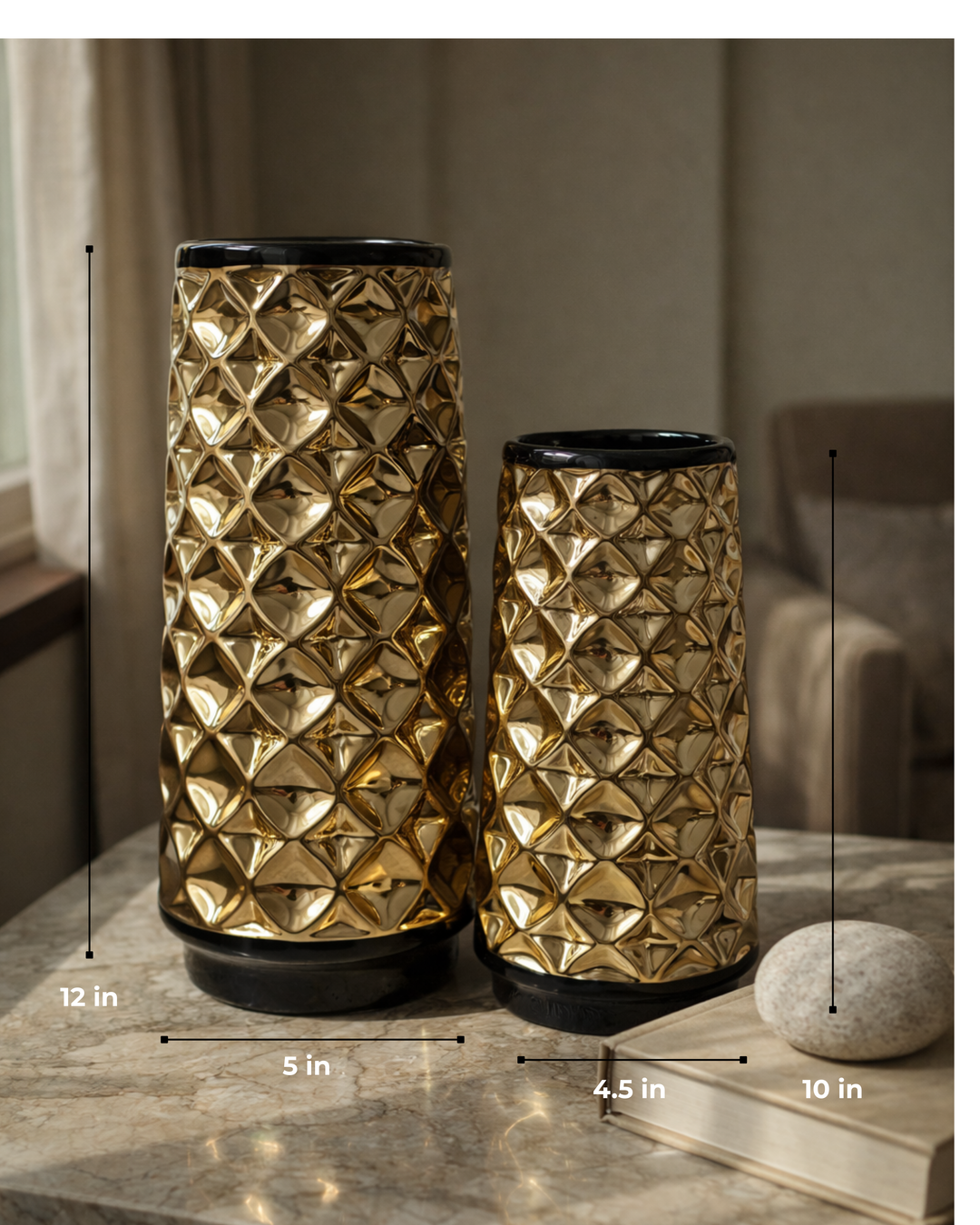 Gilded Charm Vase Set