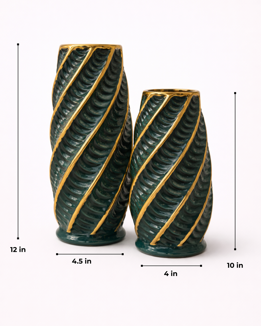 Obsidian Swirl Vase Set