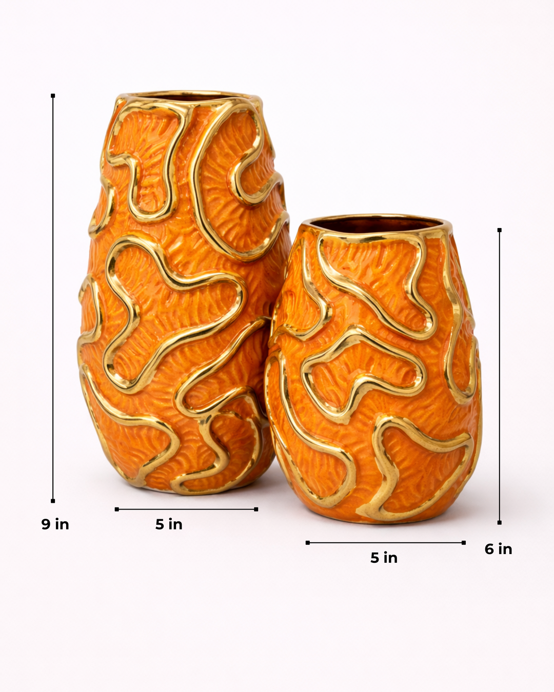 Amber Swirl Vase Set