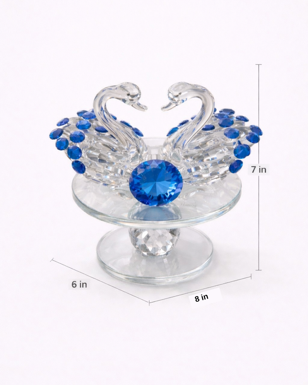 Crystal Blue Swan Centrepiece Decor