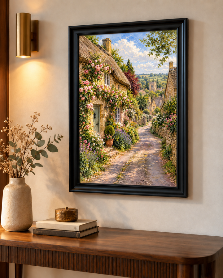 Cotswolds English Cottage Lane Wall Art