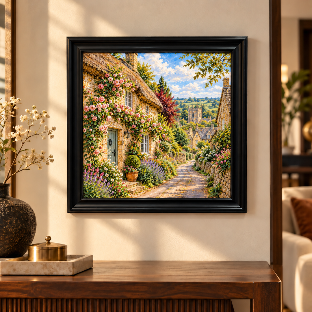Cotswolds English Cottage Lane Wall Art