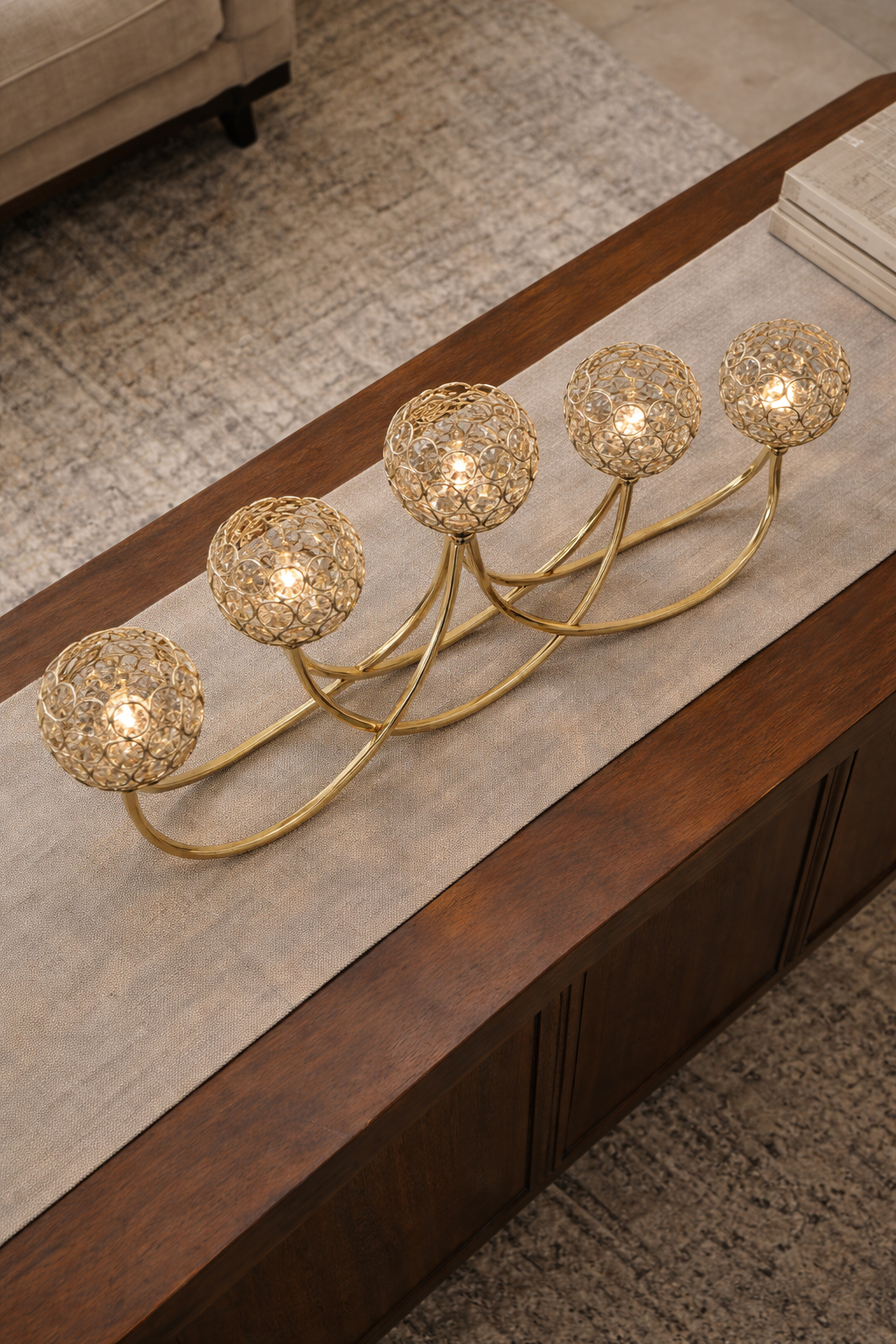 Golden Radiance Candle Stand