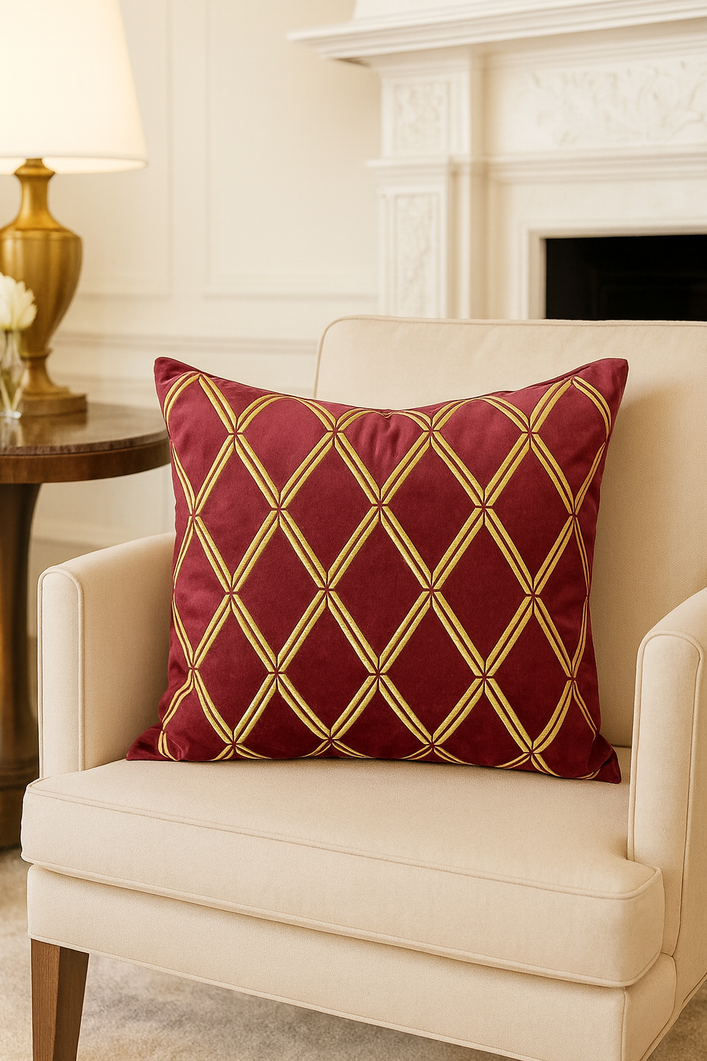 Royale Trellis Velvet Cushion Cover