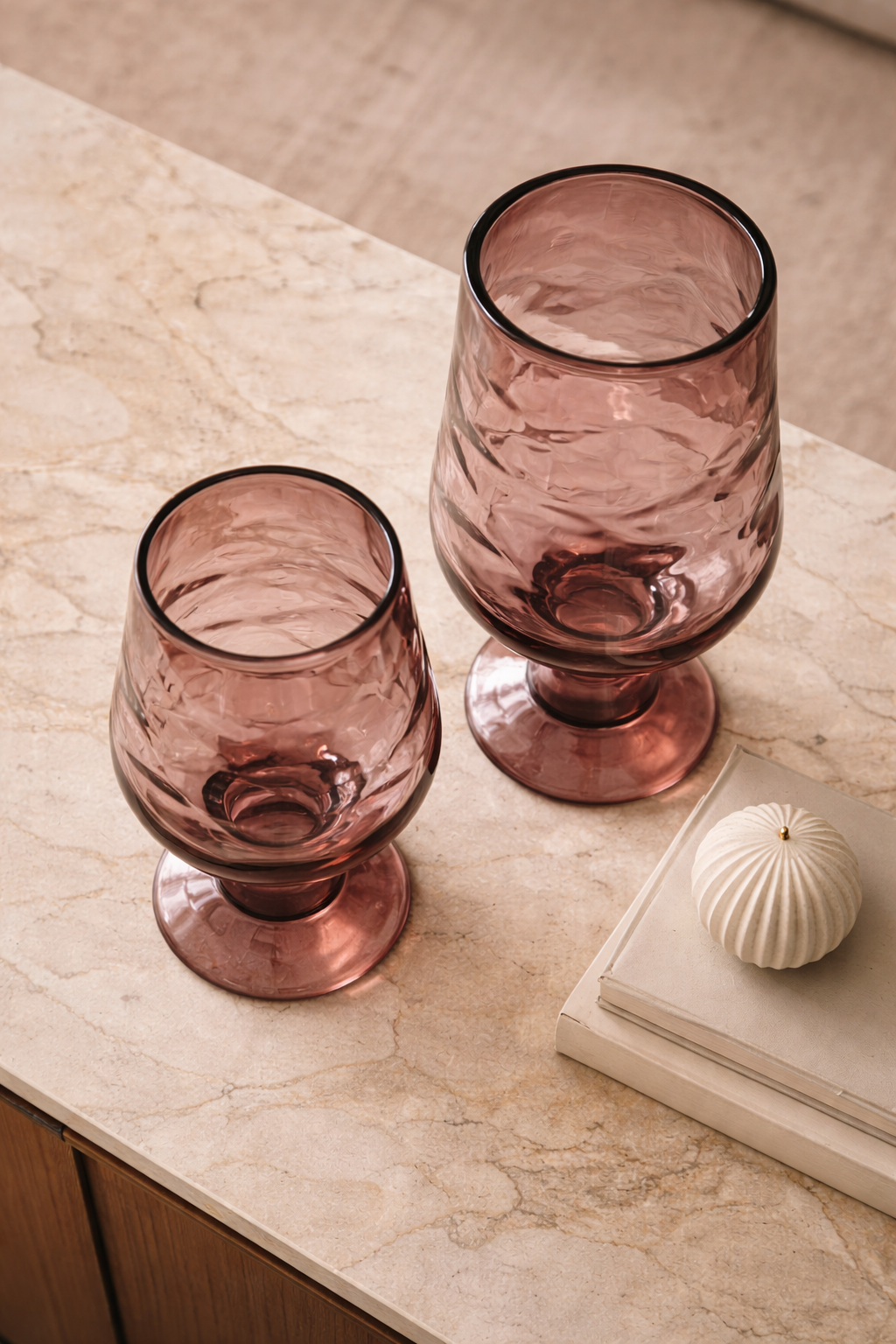 Amethyst Bloom Pedestal Vase Set