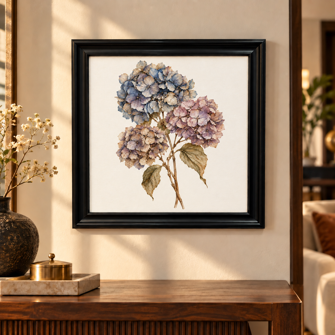 Dried Hydrangea Cluster Wall Art