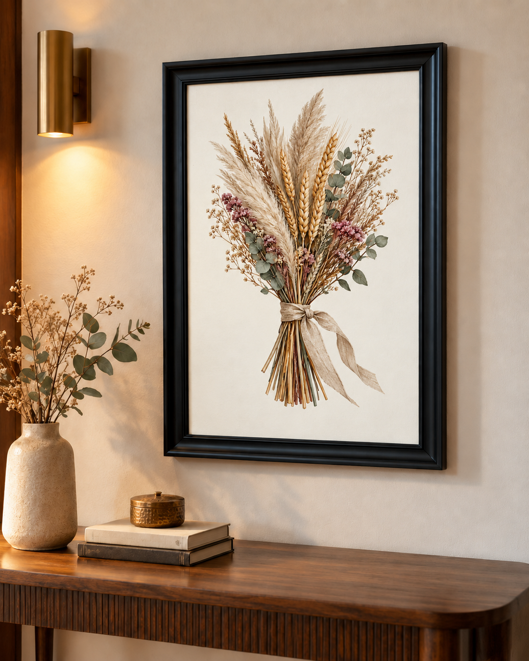 Dried Wheat Bundle Wall Art