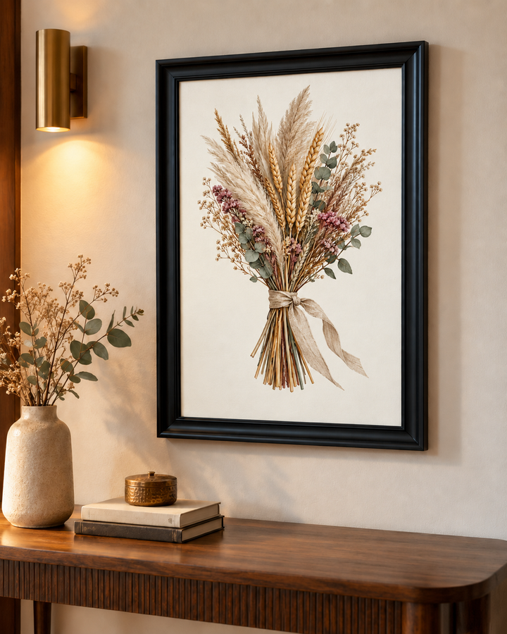 Dried Wheat Bundle Wall Art